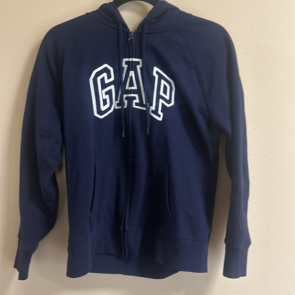Navy Gap logo hoodie size L - Picture 6 of 7